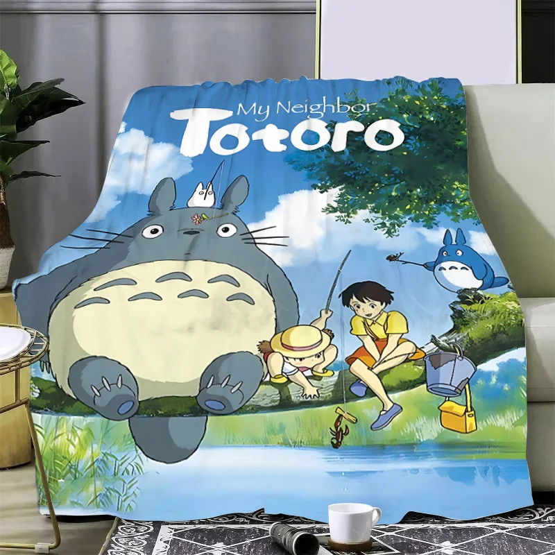 Cartoon Printed Blanket Picnic Blankets Warm Blanket Soft and Comfortable Blanket T-TotoroS Home Travel Birthday Gift