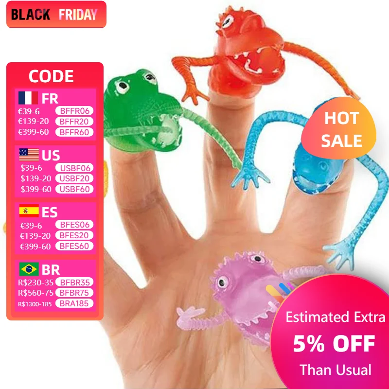 5/10PCS Della Novità Divertente Tricky Mini Dinosauro Dito dito Set Giocattolo Del Partito Partito Prank Le Attività All'aperto Genitore-Bambino Regalo di Festa