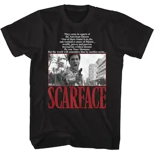 Scarface American Dream Quote Black Adult T-Shirt