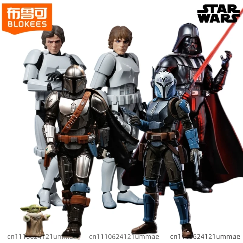 BLOKEES Star Wars Building Man Beyond Edition The Mandalorian and Grogu Din Djarin Assemble Mobile Model Toy Ornament Gift
