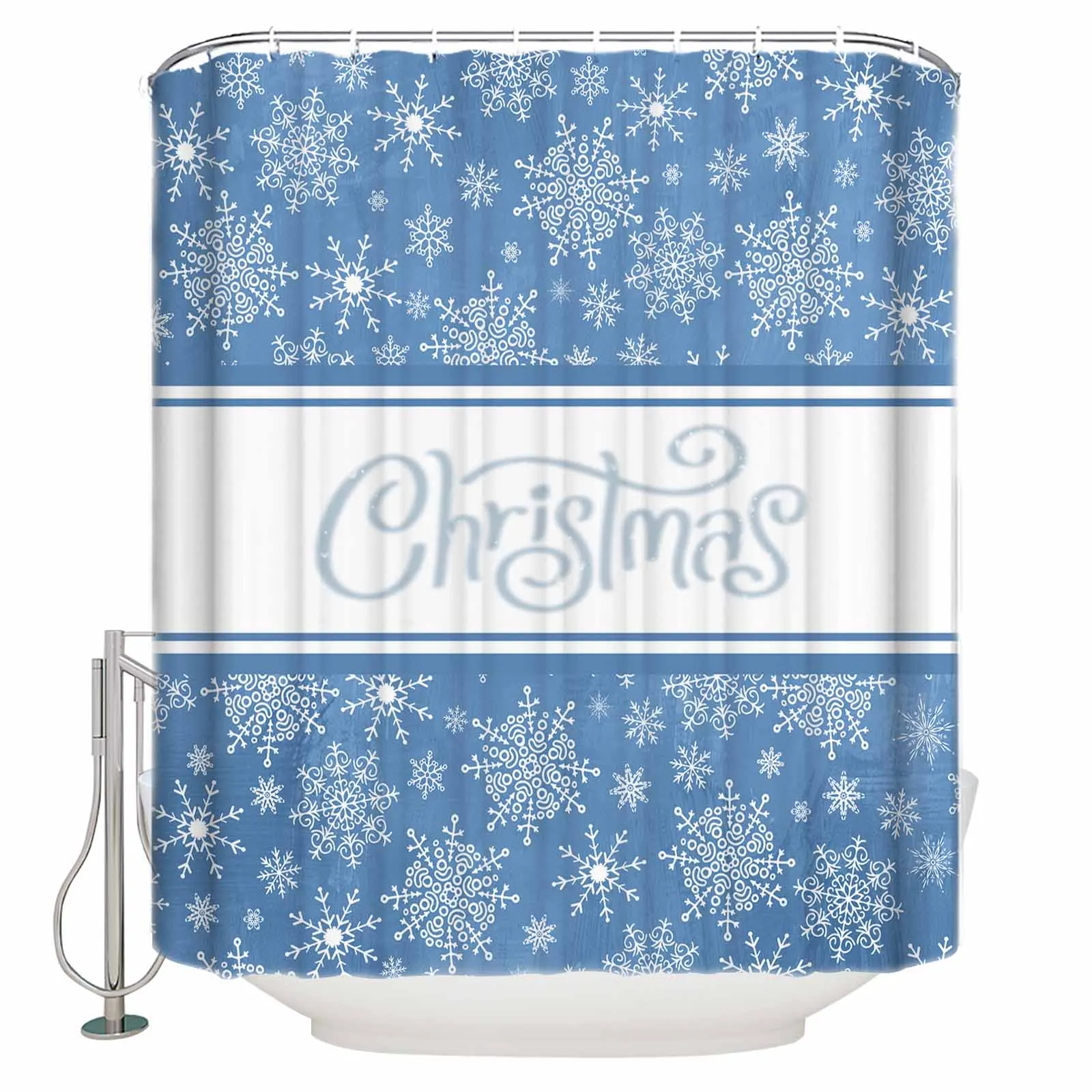 Letter Snowflakes curtain shower curtain cover polyester fabric with hooks bathroom decoration can be customized with patterns