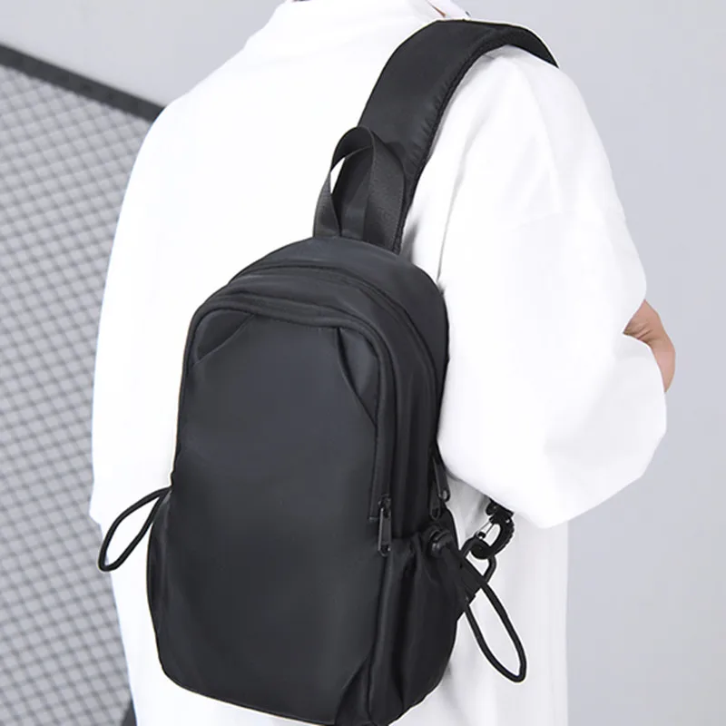 Fashionable And Cool Men's Crossbody Bag Lightweight Senior Waterproof Fabric Small Chest Bag Casual   Simplicity Shoulder Bag