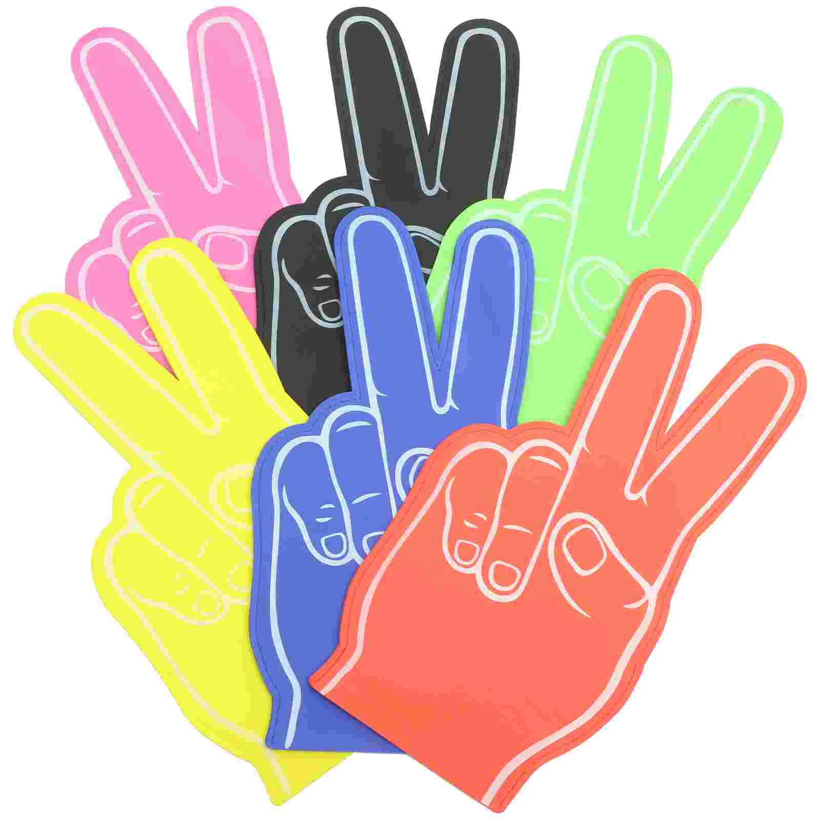 6 Pcs Foam Fingers Sports Party Favors Football Giant Hands Noise Makers Cheer Props Bulk