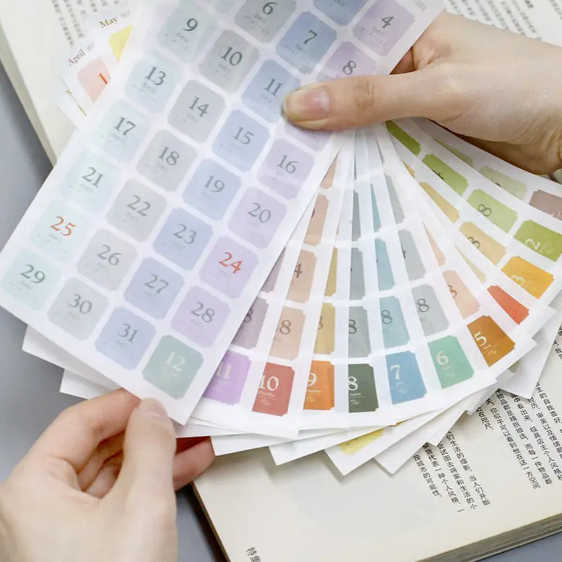 

color Office School Supplies calendar handbook Gift date sticker year day plan daily payment popular factory Kawai stationery