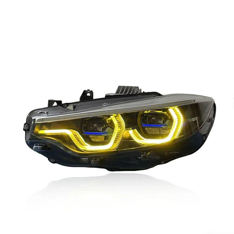 SJC Auto New V3 Ikon for BMW 4 Series F32 F82 F80 F36 Headlight Yellow White Amber DRL Tri-Color Front Lamps