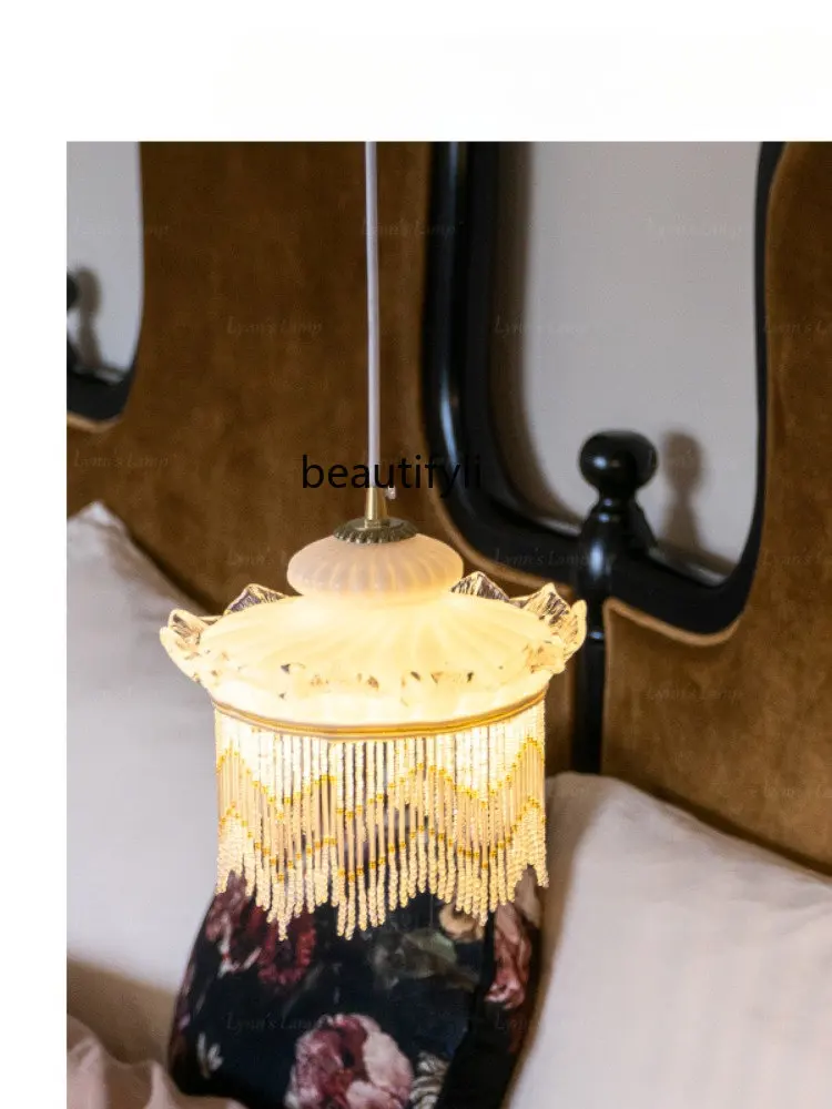 Middle Ancient American Court Small Droplight Dining Room Entrance French Tassel Cloakroom Glass Bedside