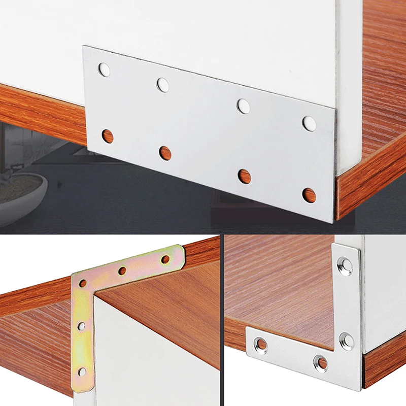 Corner Code Angle Iron 90 Degree Right Angle Plated Color Iron Bracket Fixed Connection Piece Furniture Hardware Accessories