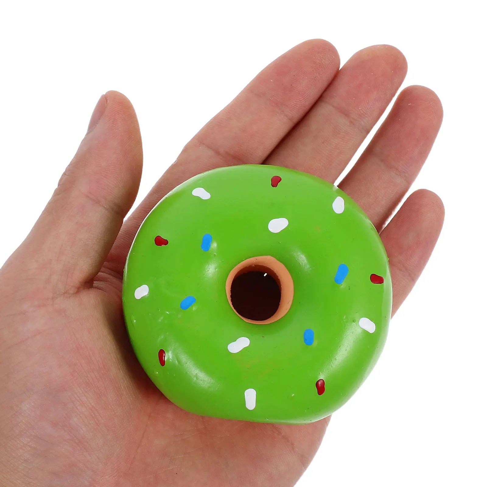 

2 Pcs Donut Sound Dog Aggressive Chewers Latex Squeaky Shaped Small for Puppies Supplies