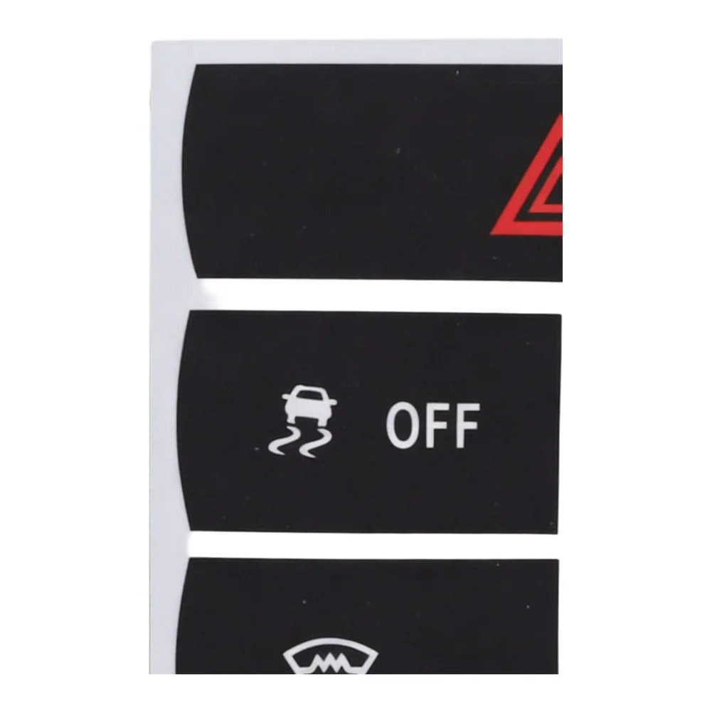 Set of Black Vinyl Button Repair Decal Stickers for Ford S-Max Hazard Button & Defroster Switch to Fix Worn Controls