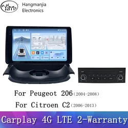 Android 13 For Peugeot 206 2004-2008 For Citroen C2 2006-2013 Car Radio wireless CarPlay Android Auto car intelligent systems