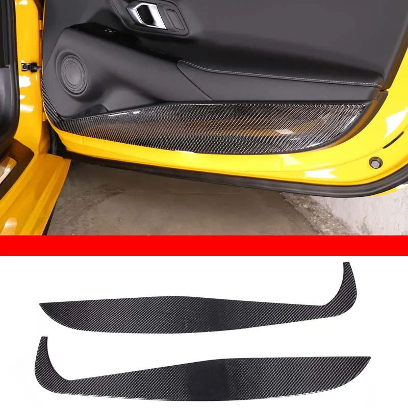 Carbon Fiber Car Interior Door Panel Anti Kick Trim Protector Kit Accessories For Toyota GR Supra A90 MK5 2019-2022