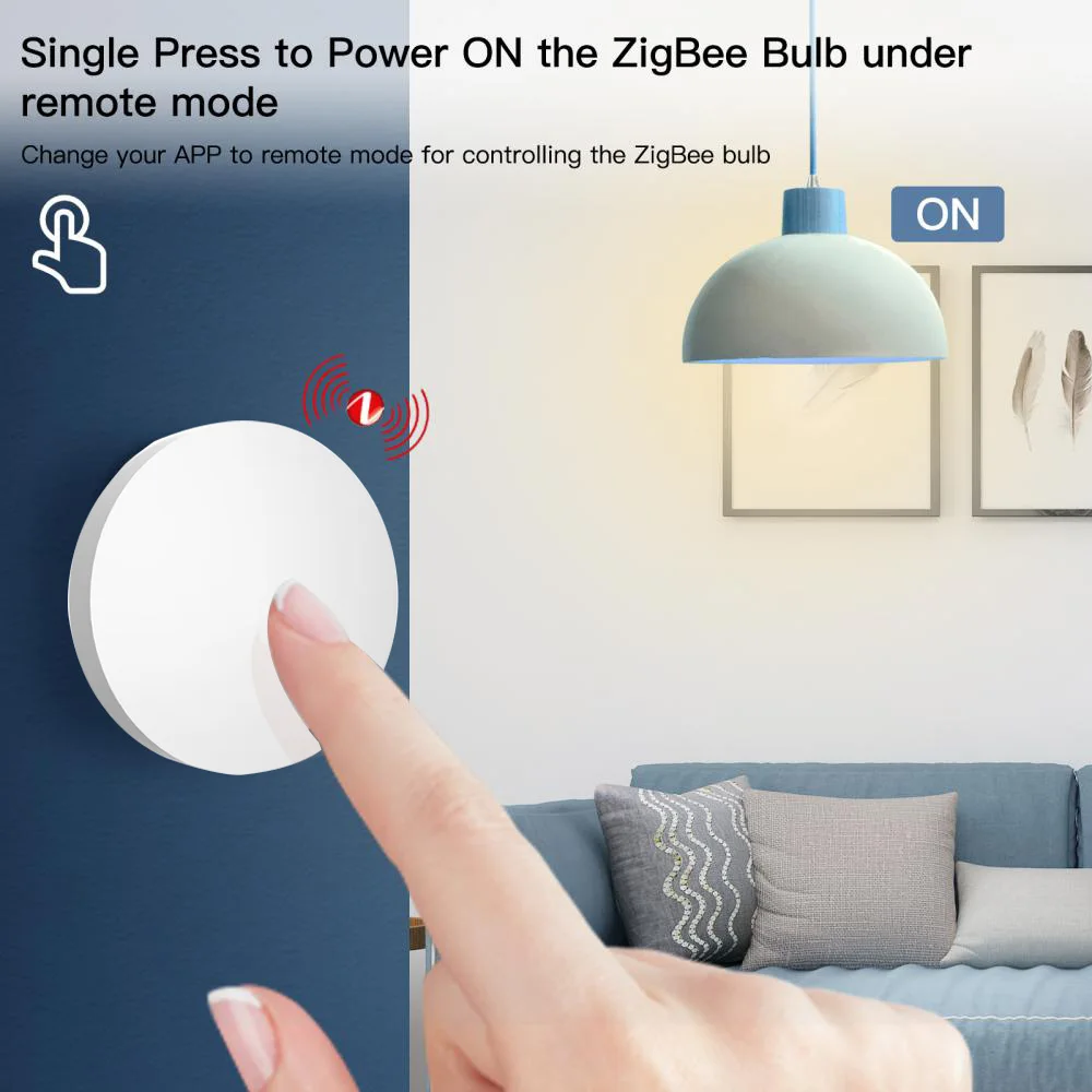 Tuya Scene Switch Zigbee Round Scene Button Battery Powered Home Automation Controller Intelligent Linkage Tuya Devices