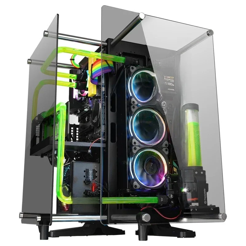 open wall-mounted sea view room supports 480 water-cooled desktop computer mainframe box bevel angle