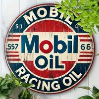 HOMERACER Antique Mobil Racing Sign Set | Iron Build, Detailed 2D Print | Wall Decor for Vintage Garage & Home Decor Projects