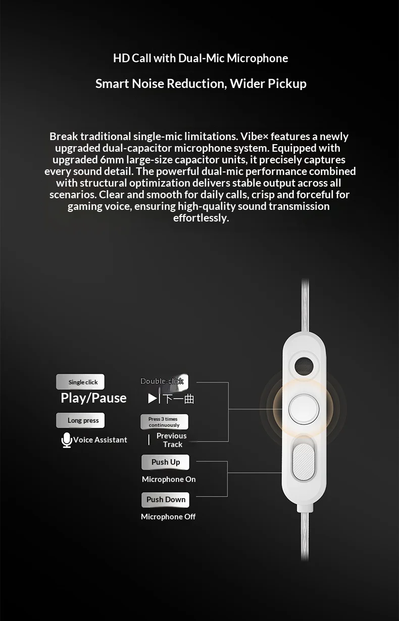 KZ Vibe X HIFI In-Ear-Monitor-Kopfhörer, 13-mm-Treiber, tiefer Bass, kabelgebundene IEM-Ohrhörer, Geräuschisolierung für Musik und Gaming. – Detail 11