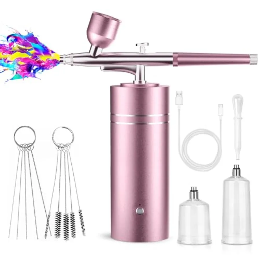 

Cordless Portable HighPressure Rechargeable Airbrush Kit with 0.3mm Nozzle for Nail Art Makeup Application Model Painting Barbe