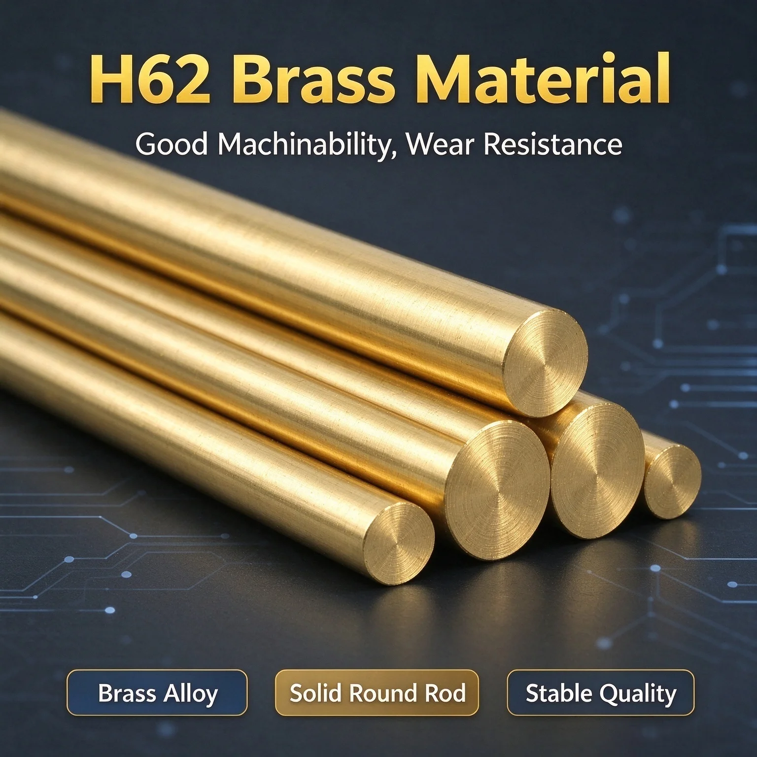H62 Solid Brass Round Rod Bar 0.8-8.5mm Diameter 500mm Long Brass Metal Shaft for DIY Handcraft and General Machining