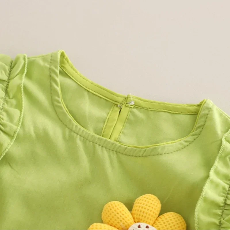 Nowy Letni Zestaw Ubranek dla Niemowląt Dziewczęcych Bez Rękawów Kamizelka Szorty 2szt./Komplet Ubrania dla Niemowląt Kostium dla Malucha Stroje dla Dzieci