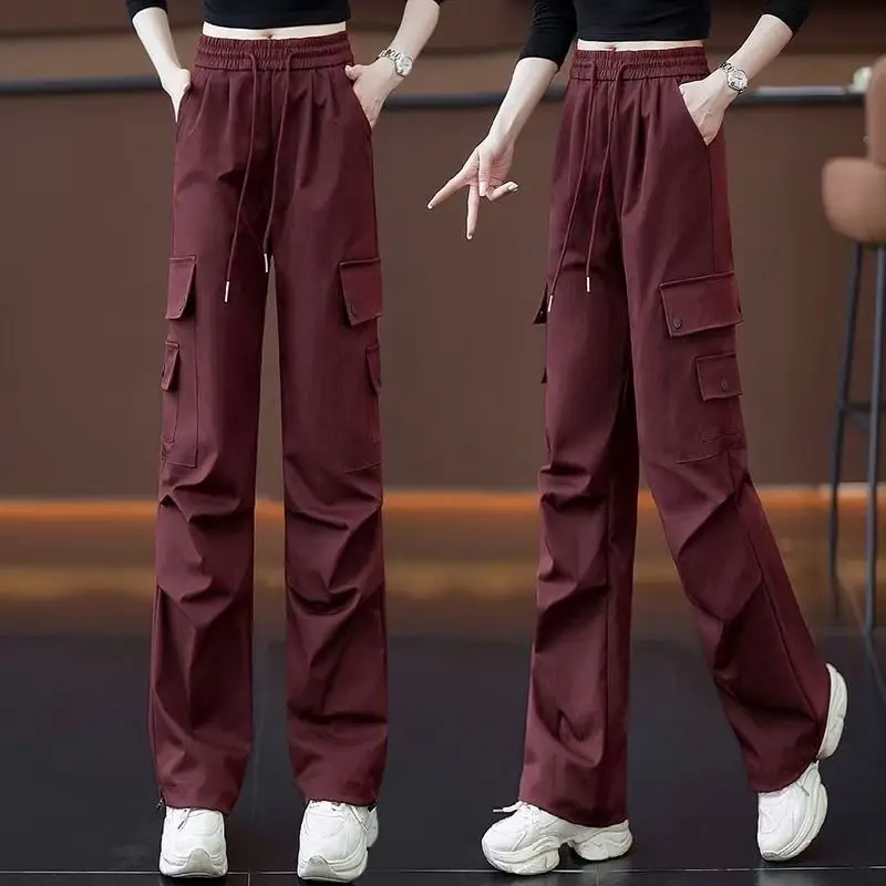 High-Quality American Women's Pants Spring Autumn 2027 New High-waisted Trousers Loose Fashion Casual Wide-leg Sweatpants Ladies