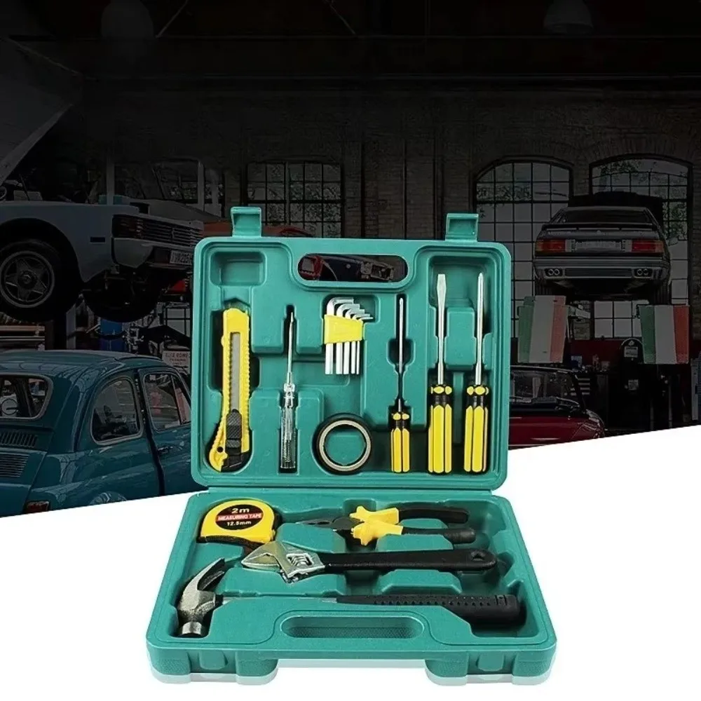 12/16 Pcs Tools Set Plastic Toolbox Compact Toolbox Storage Case Household Professional Hardware Combination Tools Car Repair