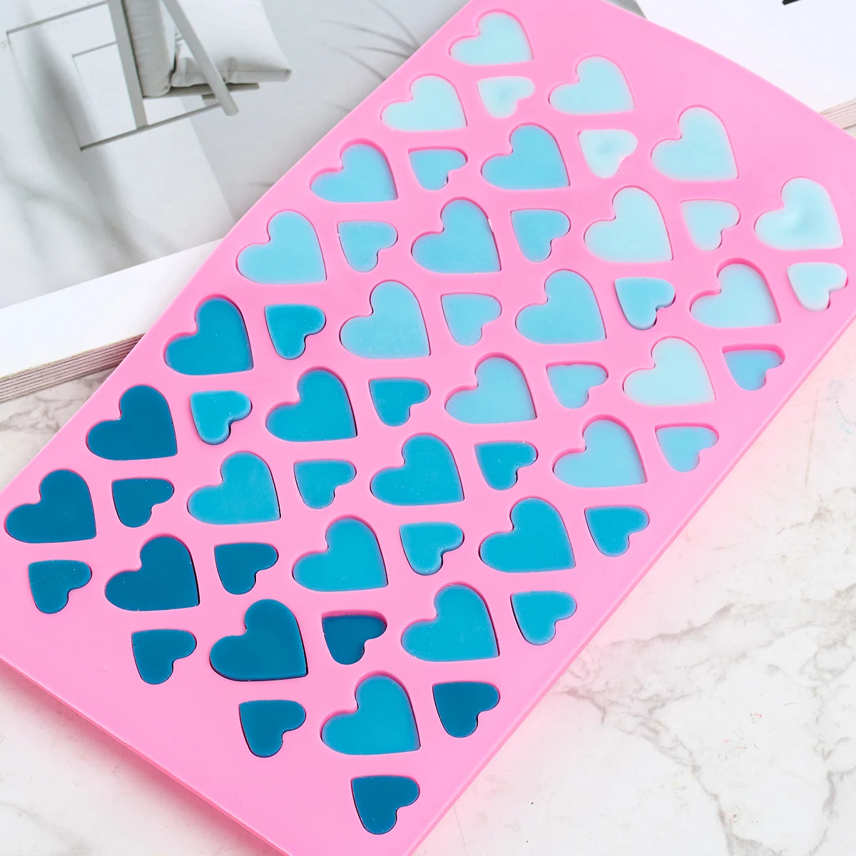 56 Mini Love Candle Silicone Mold DIY Valentine\'s Craft Gifts Making Tools Heart Shape Cake Chocolate Baking Molds Home Decor