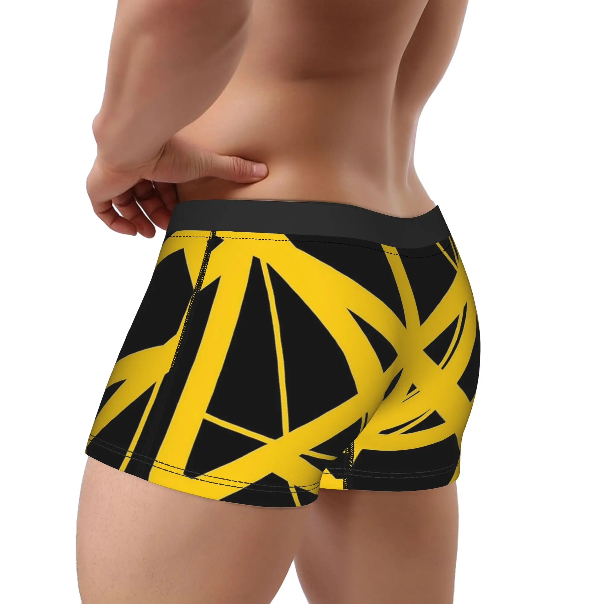 EVH Stripes Yellow Van Halen Design Underwear  Males Shorts Briefs Classic Boxer Shorts Quality Custom DIY Plus Size Panties