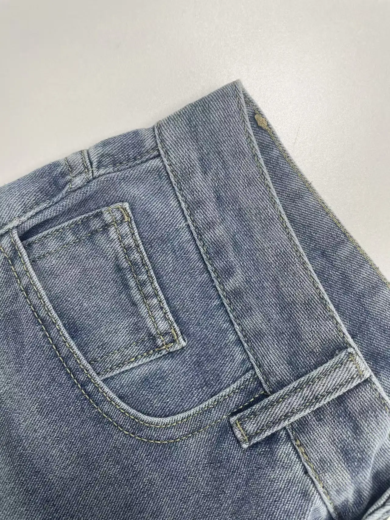 بنطال جينز فضفاض للرجال بقصة مريحة وفضفاض ومستقيم الساق لملابس الشارع غير الرسمية وسراويل جينز كبيرة الحجم يوميًا #6