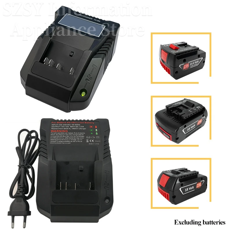 EU Plug 3A Li-ion Battery Charger For Bosch 14.4V 18V Battery BAT609 BAT609G BAT618 BAT618G Charger AL1860CV AL1814CV AL1820CV