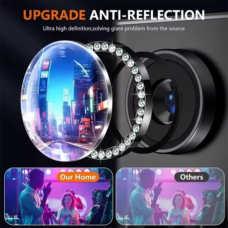Alloy Bling Diamonds Lens Glass Film For Samsung Galaxy S26 Ultra Plus S26+ AF+AR Glitter Camera Protector Accessories