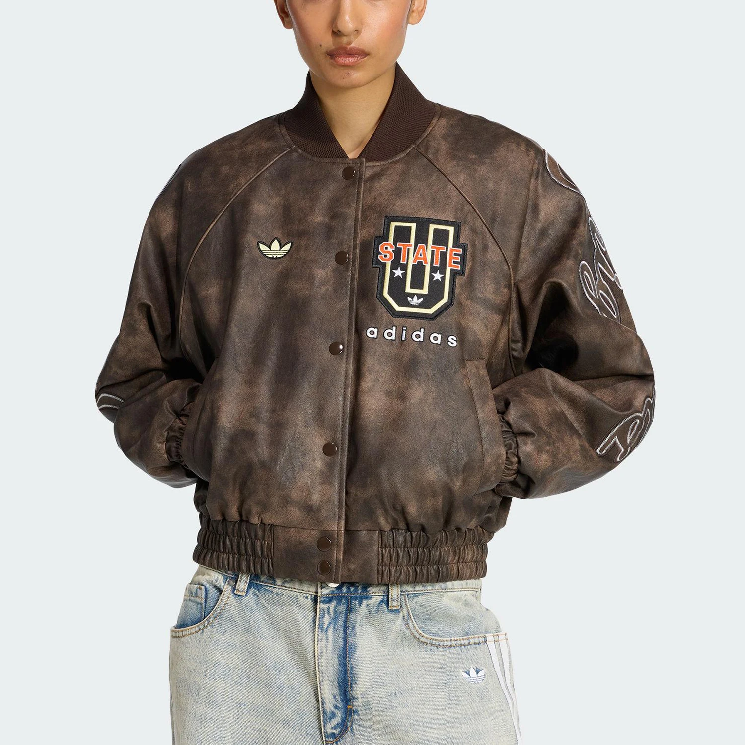 

Оригинальная женская теплая свободная куртка Adidas с воротником-стойкой в стиле ретро KF2307