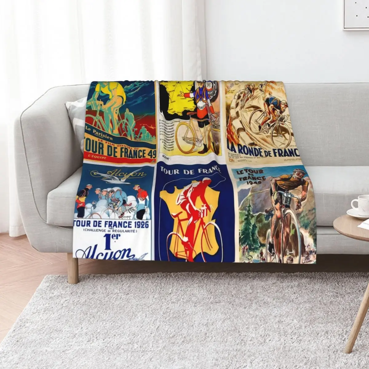 Bicycle Collage Throw Blanket Thin Sofa Plush Flannel Fabric Designers Soft Beds Blankets