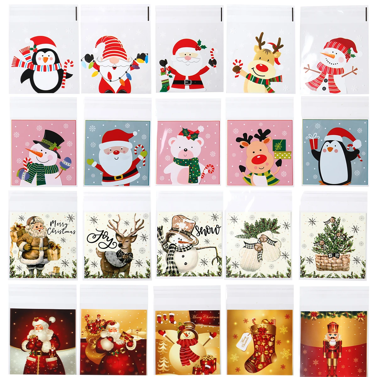 Christmas Santa Claus Candy Ziplock Bag Navidad Natal Noel Snowman Cookie Bag Merry Christmas Decor For Home 2024 New Year 2025