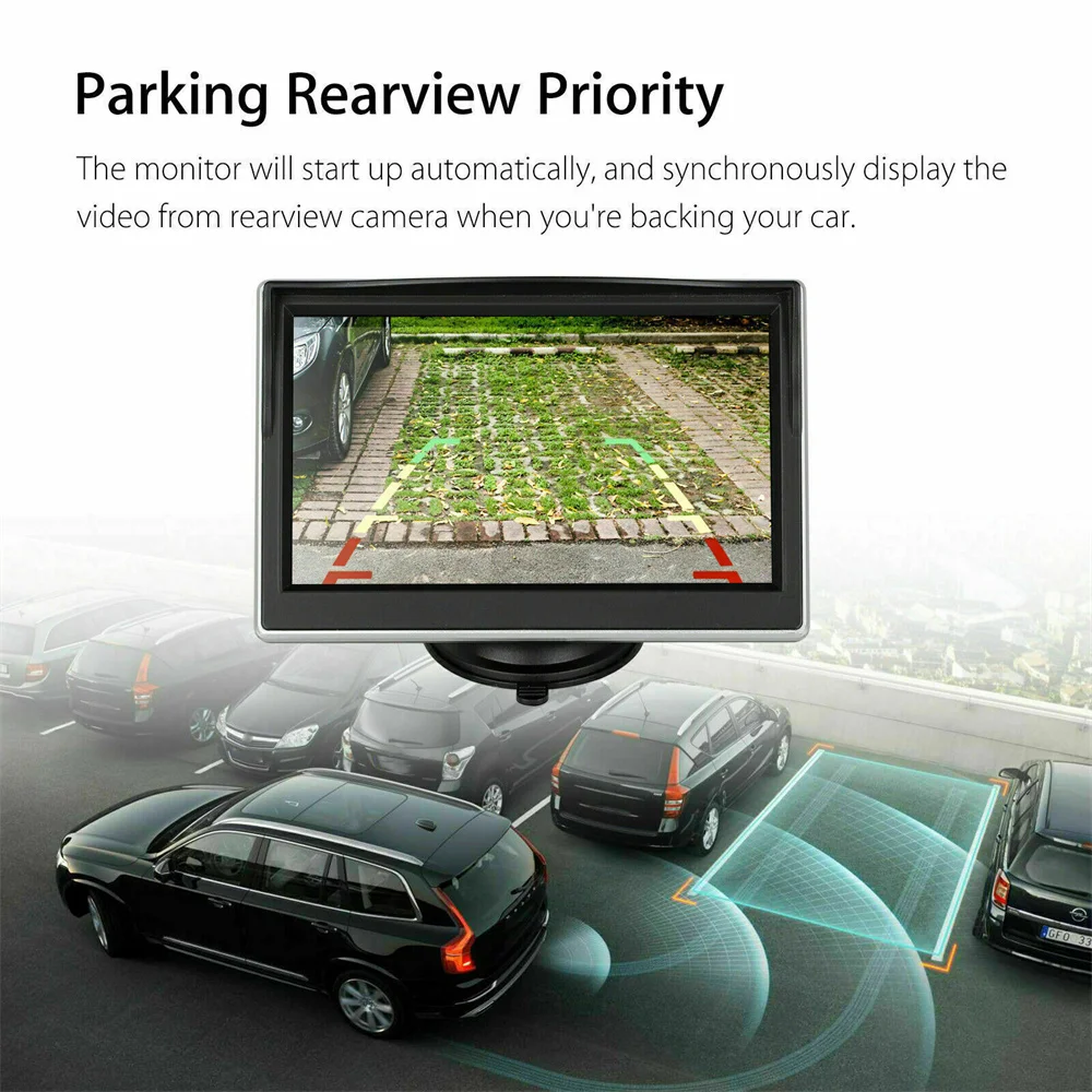 Car Rear View Mirror Monitor With Camera For Vehicle Parking 5 inch Screen Rear View Mirror Camera For HD Reversing Camera