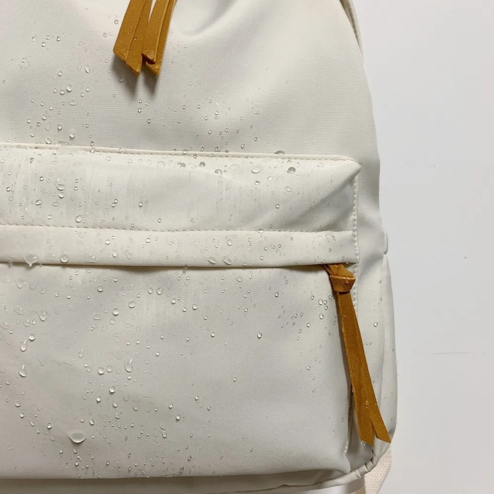 Large-capacity School Backpack Korean Version Zipper College Student Schoolbag Solid Color Simple Style Shoulder Knapsacks