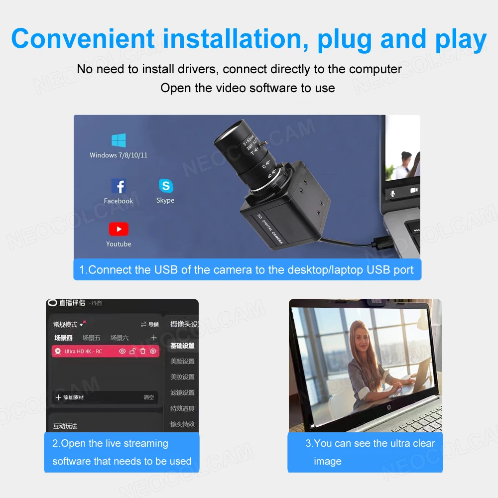産業用USBWebカメラ,バリフォーカル,固定CSレンズ,otg,uvcプラグアンドプレイ,高速,4k,8mp,30fps, 2k,4mp,f5253,imx415