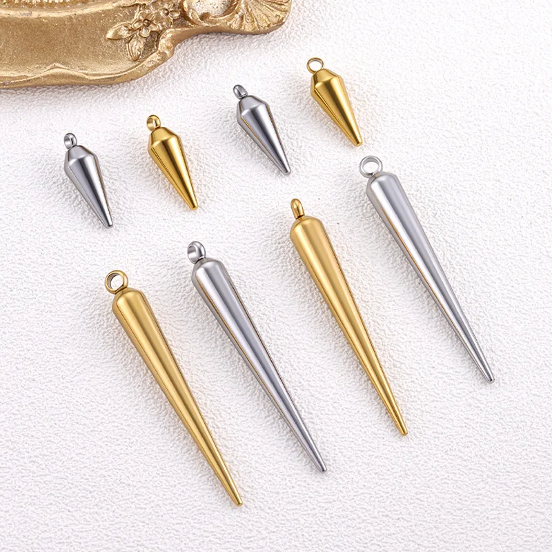 

PVD Gold Plated Conical Pendant Stainless Steel DIY Accessories Necklace Hip Hop Bracelets Supplies for Jewelry Making Materials