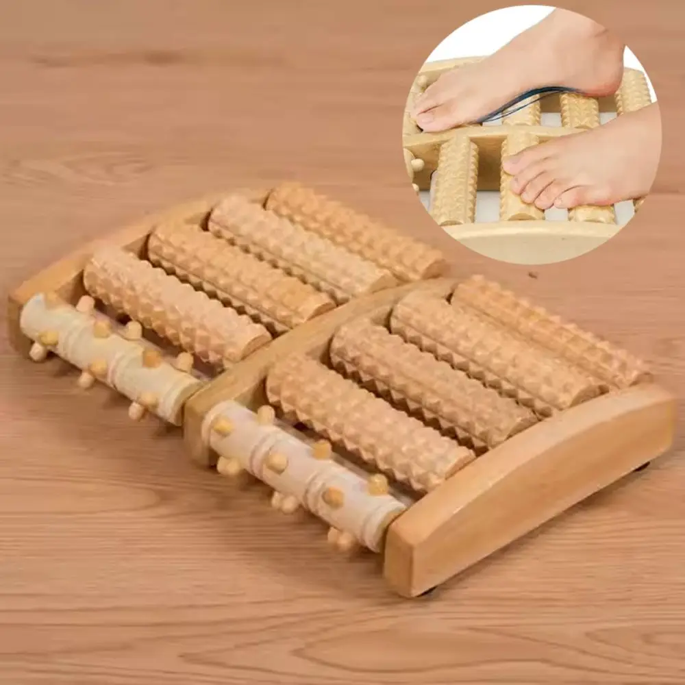 Rodillo de madera para relajación muscular, alivia la fatiga, dolor en el pie, herramienta para el cuidado de los pies, rodillo de masaje para pies, herramienta de relajación muscular Plantar