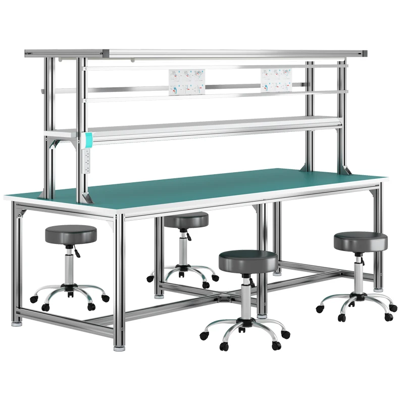 Factory aluminum alloy anti-static workbench Operating table Aluminum profile inspection table Workshop assembly line maintenanc