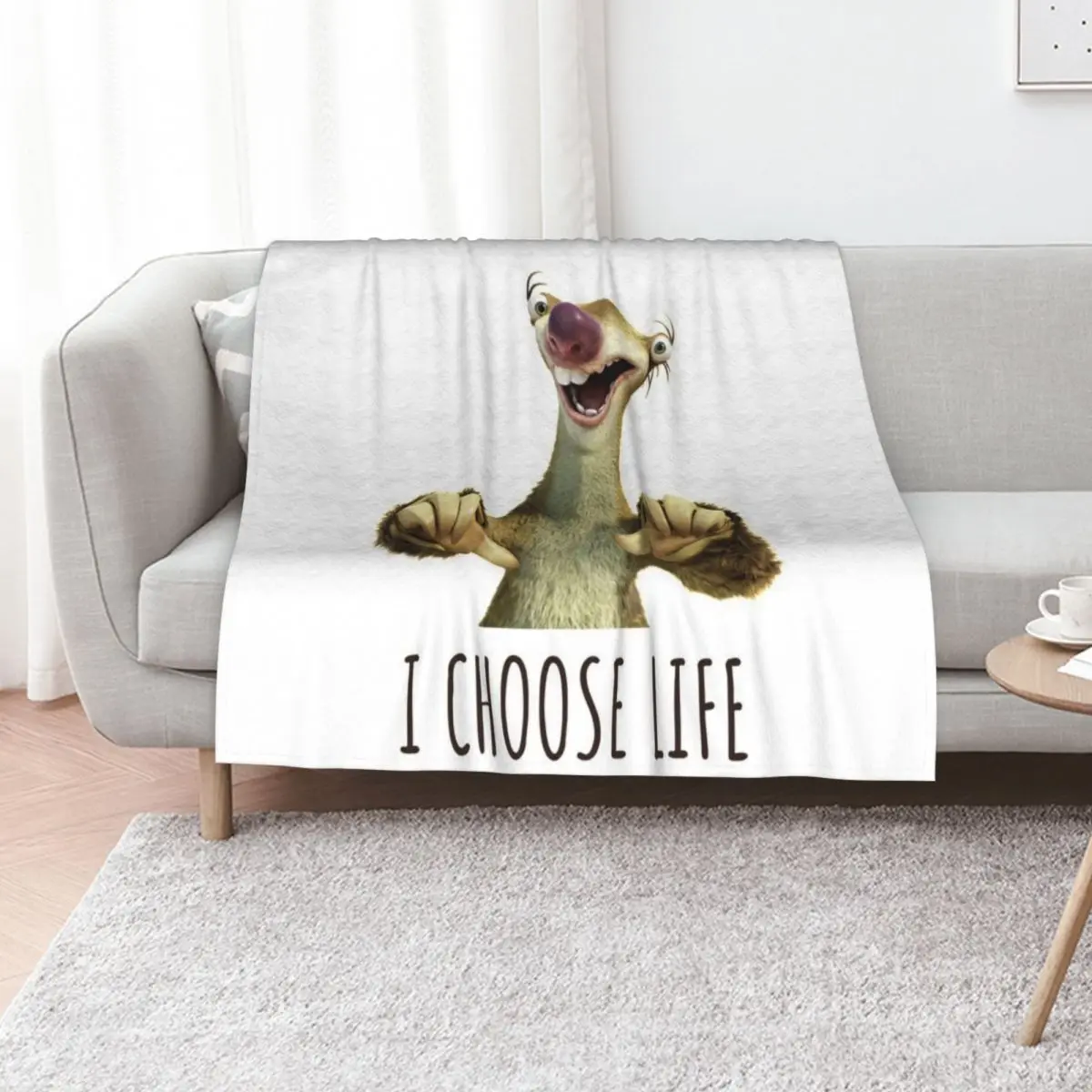 Sid I Choose Life, Sloth I Choose Life Throw Blanket Polar Luxury Brand Sofa Quilt valentine gift ideas anime Furrys Blankets