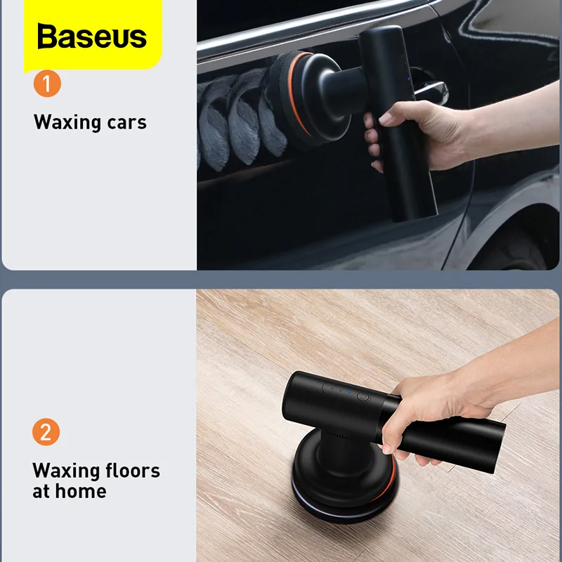 Baseus Cordless Car Polisher Wireless Electric Polishing Machine 3800rpm Adjustable Auto Buffing Waxing Machine Car Polish Tools