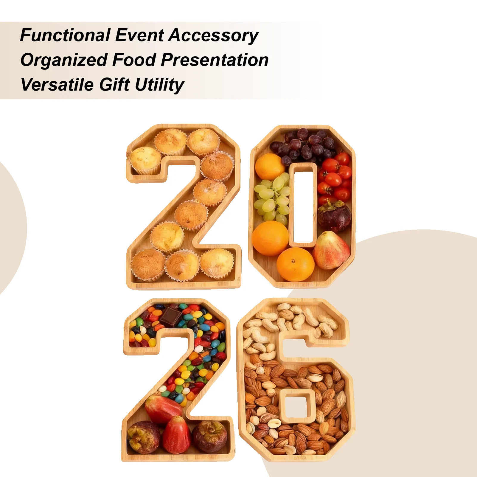 2026 Wooden Number Charcuterie Board Box Set 2026 Bamboo Charcuterie Numbers Fillable Digital Charcuterie Tray For Fruit Cake