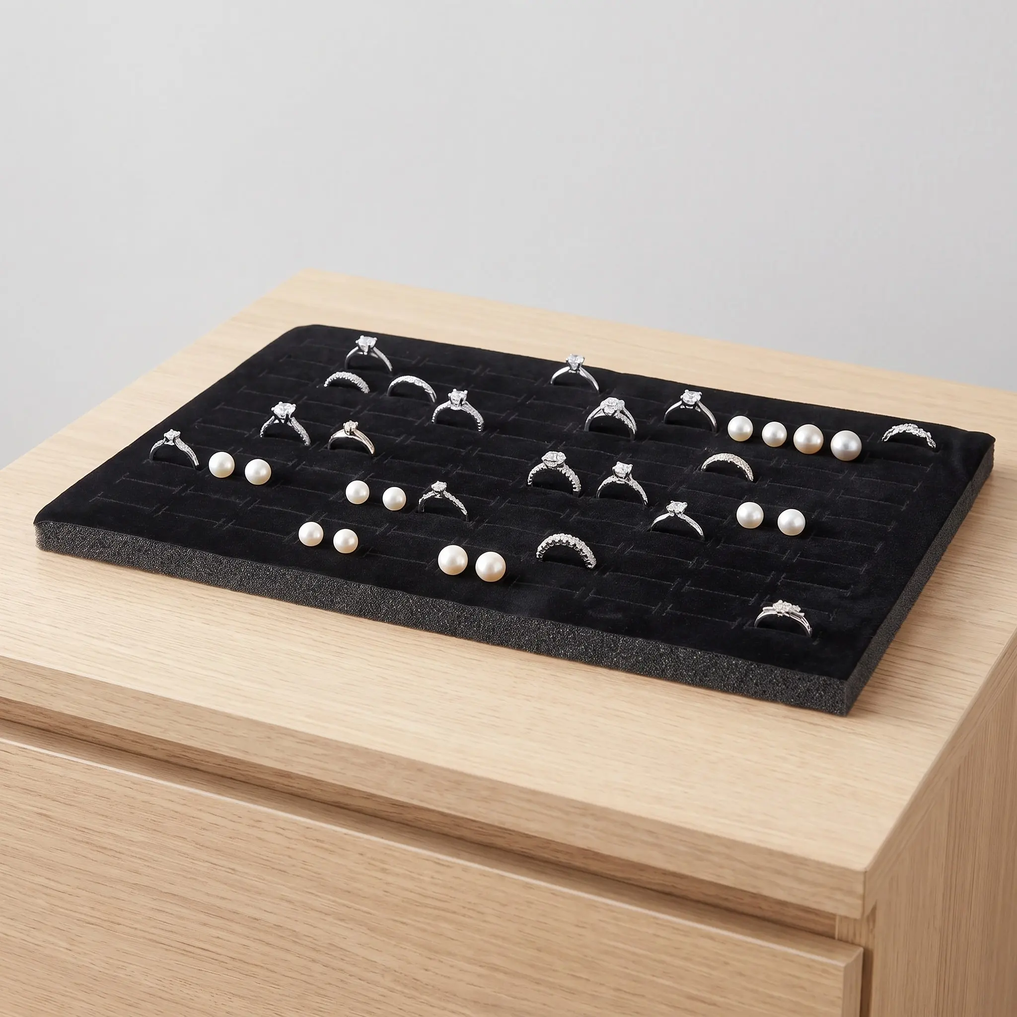 3Pcs Jewelry Sponge Holder Insert Mat Ring Earring Brooch Display Tray Foam Pad for Jewelry Box Custom Stackable Organizer