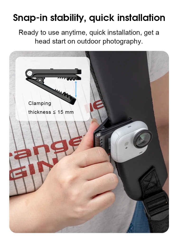 Pivot Clip Angle Quick Release Hat Mount Adapter, Go Ultra Magnetischer Rucksackhalterungsständer für Insta360 Go Ultra Zubehör – Detail 5