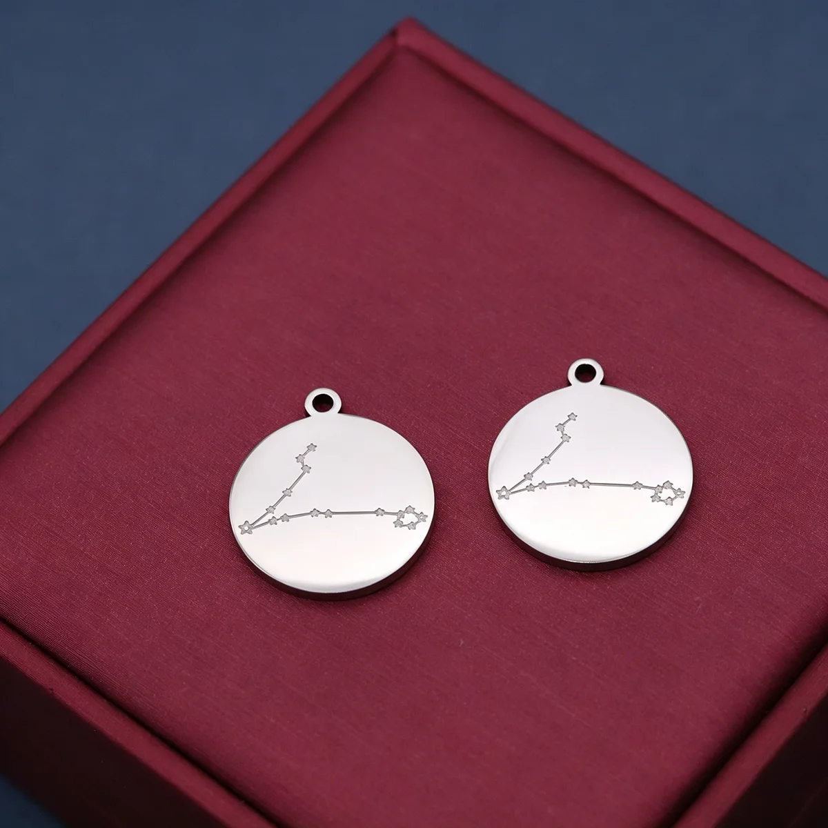 2pcs Zodiac Charm Pisces Constellation Stainless Steel Pendant Charms for Jewelry Making Necklace Gifts Craft diy Accessories