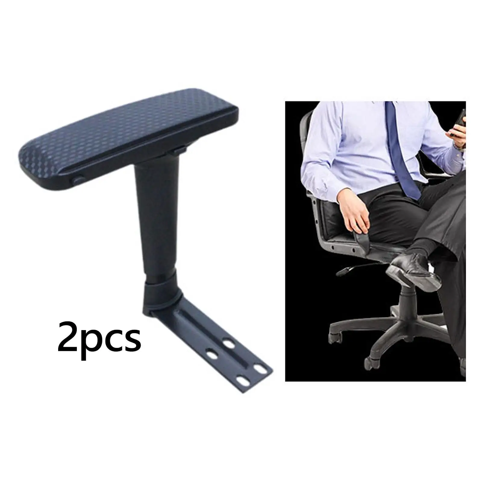 

2x Office Gaming Chair Replacement Arms Upright Brackets, Easy Installation, Comfortable with Pads Replace Parts Arm Rests