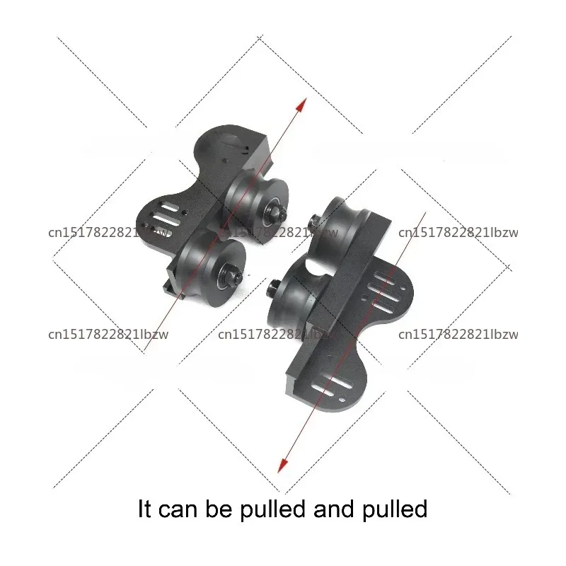 5m Sliding Library Ladder Black Track Kit, Telescopic Top Roller Can Be Upright, Brake Bottom Wheel (No ladder)