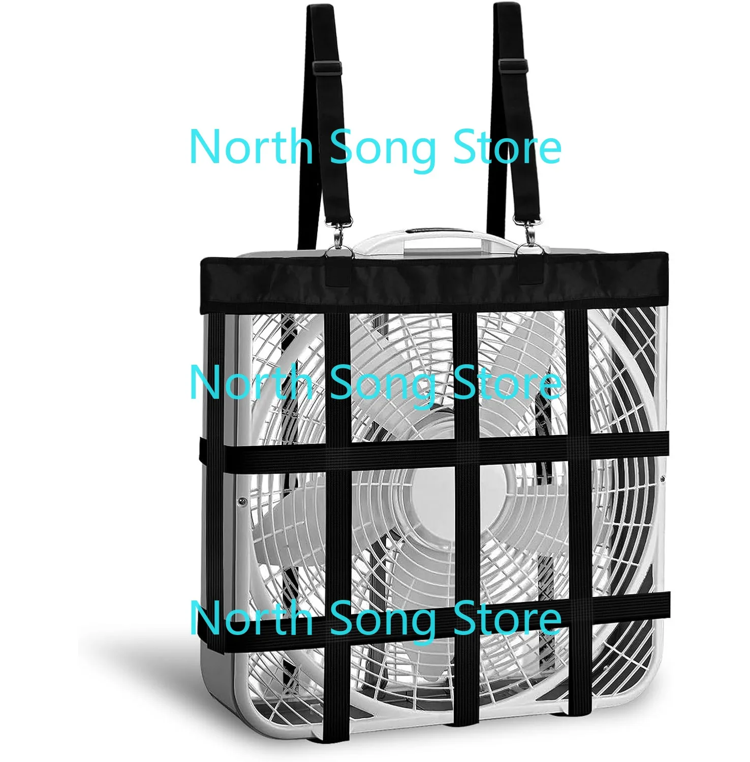 

Bloomoak Adjustable Box-Fan-Holder for Horse Stall, Cool Whole House Coverage,Fits 20x20" Fans,Black,Large 27x27"