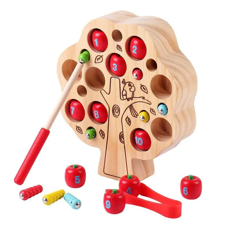 

Wooden Magnetic Fishing Game Wooden Montessori Toys Fishing Game Tree Shape Interactive Fishing Montessori Toys Birthday Gift