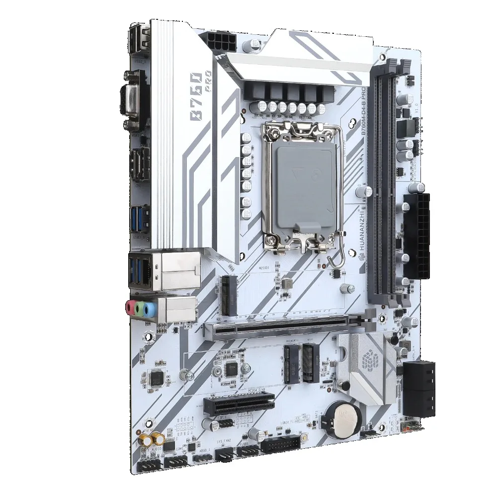 Placa base HUANANZHI B760M D4 M-ATX DDR4 compatible con 12 13 Gen B760 Intel LGA 1700 CPU 12100F 12400F 12490F 12700F 13600F 5V ARGB