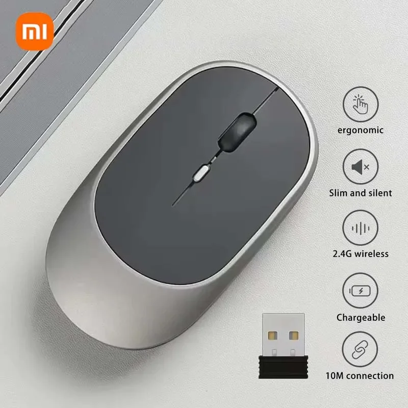 XIAOMI Wireless Bluetooth Mouse USB Rechargeable Ergonomics Adjustable DPI Office Silence Optical Electric Mouses 2.4G Keyboards